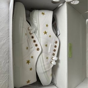 Superga White (with gold stars) sneakers